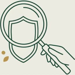 Illustration: förstoringsglas och sköld